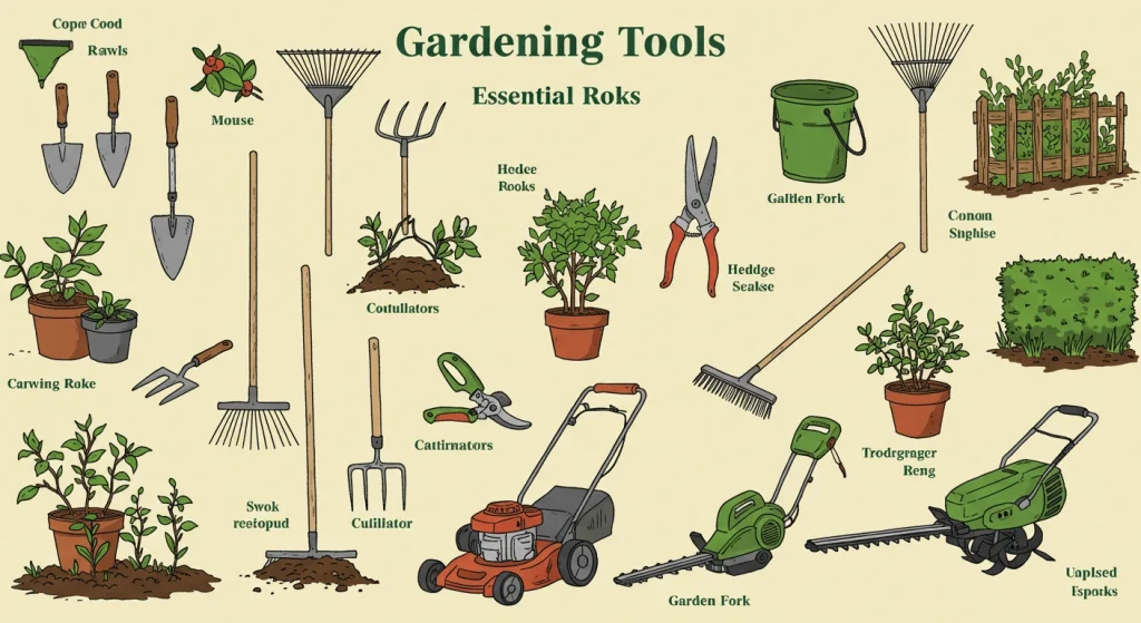 Essential gardening tools for beginners and their uses