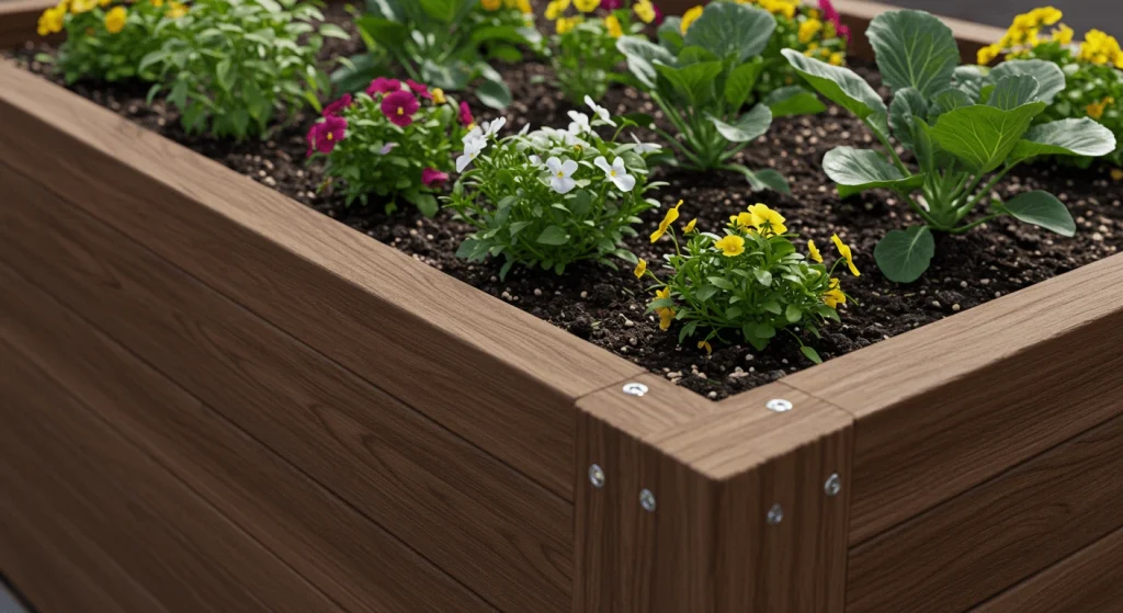 Tips for maintaining healthy soil in a raised garden bed, including crop rotation and mulching