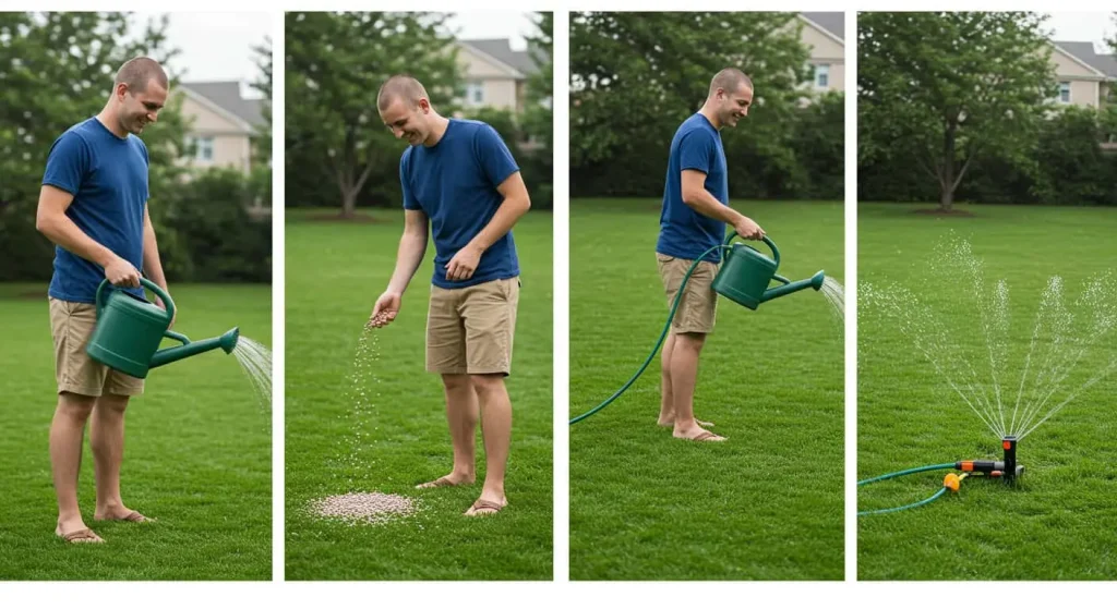 Step-by-step guide to watering a lawn after applying granular fertilizer