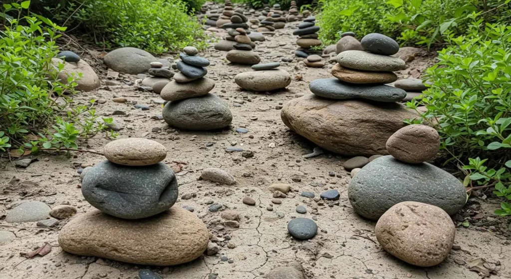 River rock garden ideas with natural stones enhancing outdoor landscapes