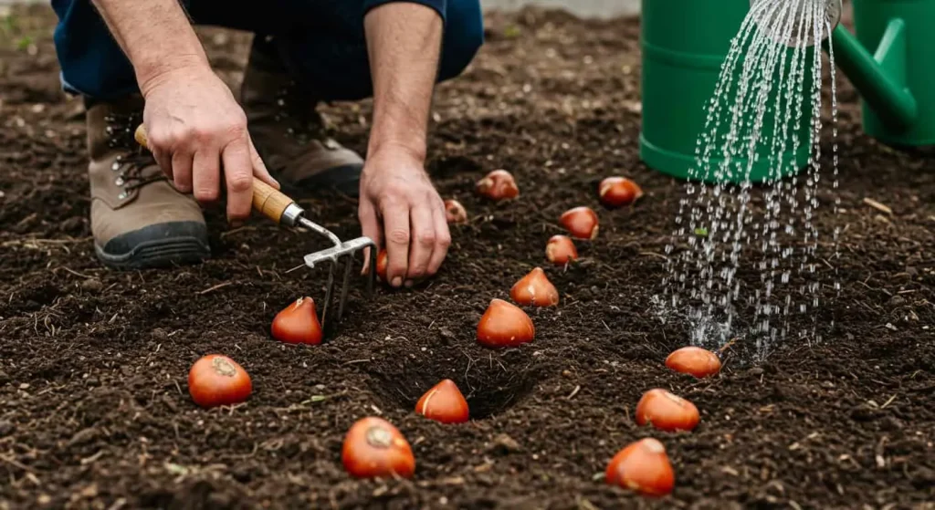 Step-by-step guide to planting red tulip bulbs