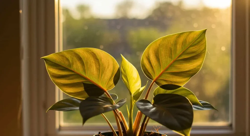 Angel Wings Plant thriving in bright sunlight on a sunny windowsill