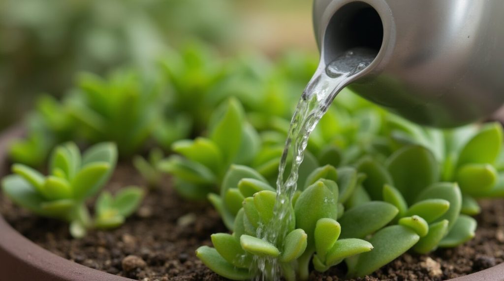 Watering Syngonium Albo to maintain ideal moisture without overwatering